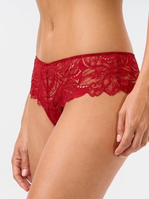 Tanga en dentelle pailletée - Kiabi Tanga en dentelle pailletée - Kiabi