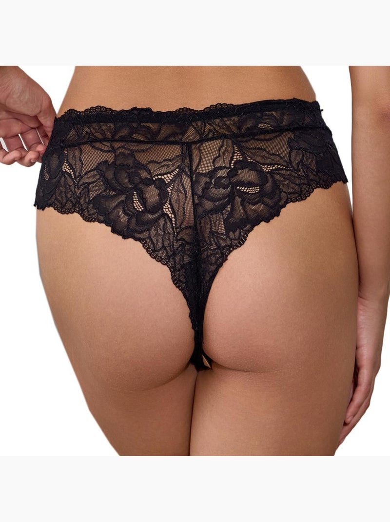 Tanga femme les petites bombes Noir - Kiabi