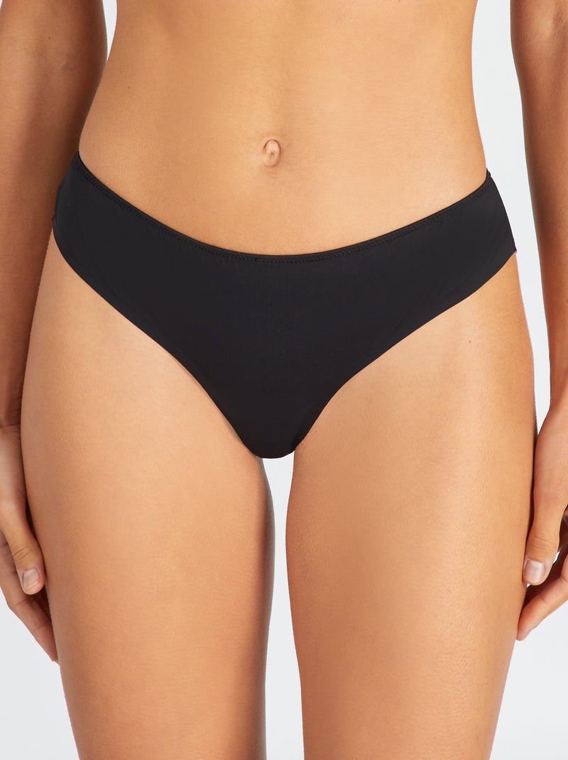 Tanga micro et dentelle noir - Kiabi