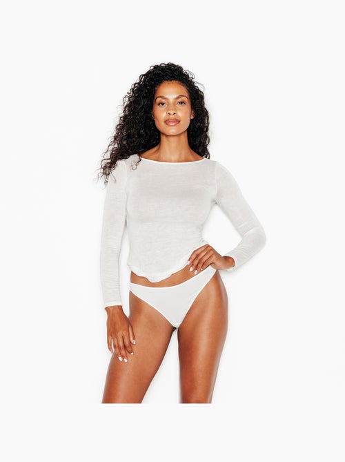 Tanga microfibre et dentelle bee - rougegorge lingerie - Kiabi