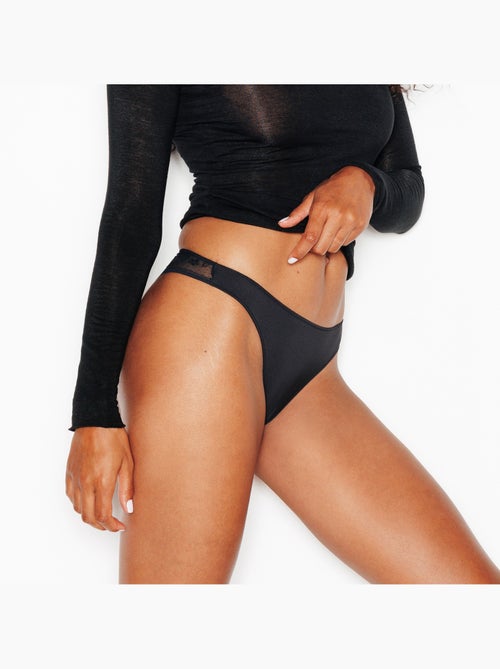 Tanga microfibre et dentelle bee - rougegorge lingerie - Kiabi