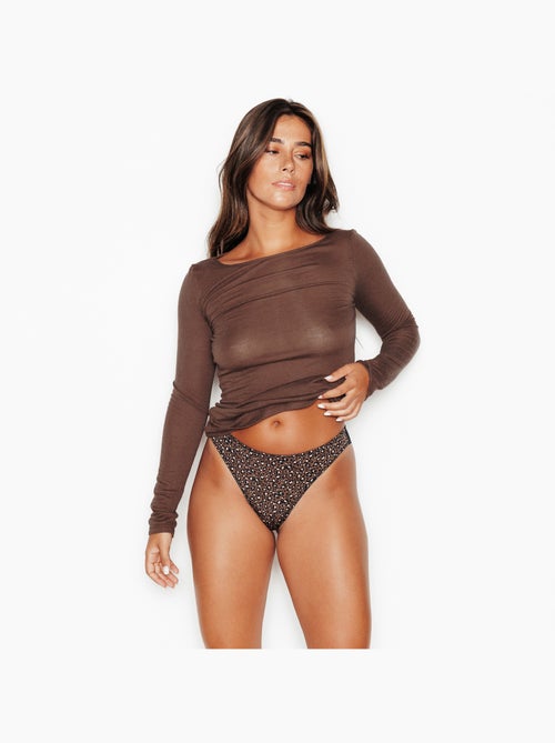 Tanga microfibre et dentelle bee - rougegorge lingerie - Kiabi