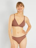 Tanga microfibre Marron - Kiabi