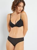 Tanga microfibre noir - Kiabi