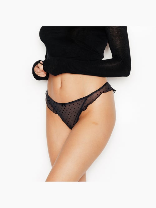 Tanga pois jolima - rougegorge lingerie - Kiabi