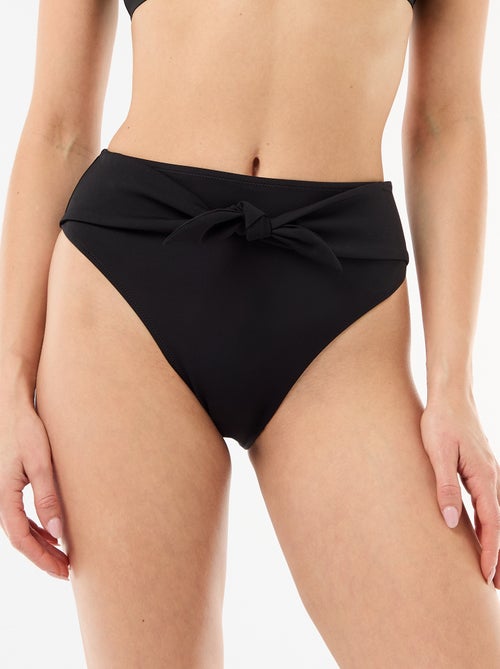 Tanga zwembroek met hoge taille van soepele microvezel - Kiabi