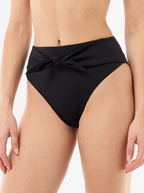 Tanga zwembroek met hoge taille van soepele microvezel - Kiabi