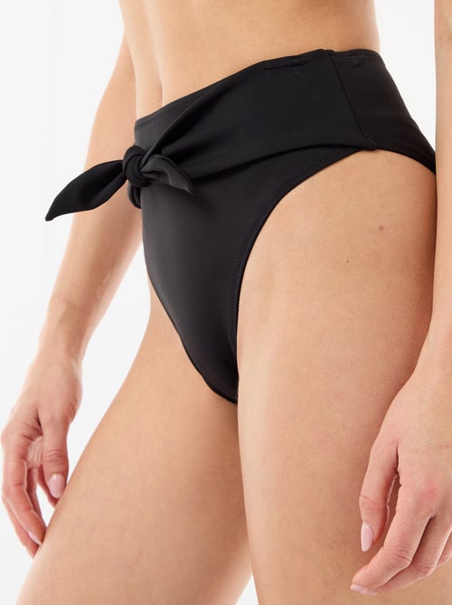 Tanga zwembroek met hoge taille van soepele microvezel - Kiabi