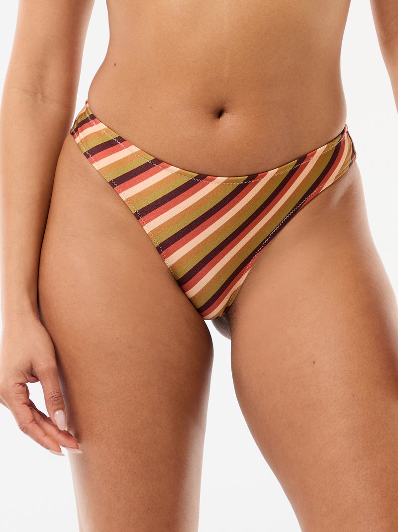 Tanga zwembroek van bedrukte microvezel Groen - Kiabi