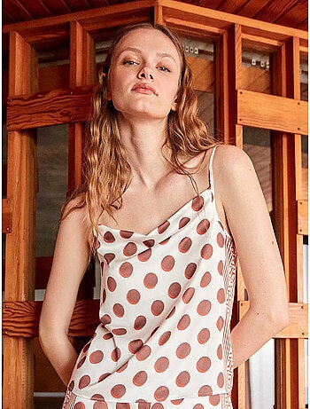 Tanktop bedrukte satijnen stof monogram