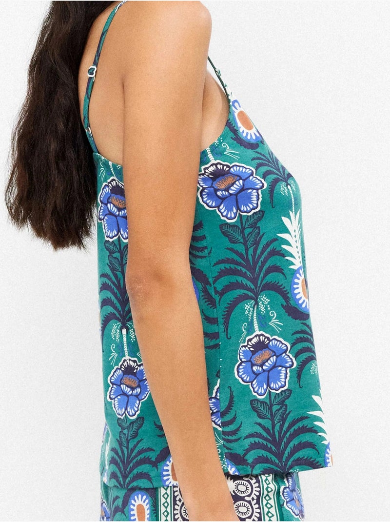 Tanktop katoen bedrukt met ananassen Multicolor - Kiabi