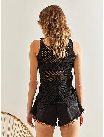 Tanktop met textuur en ronde hals lucci