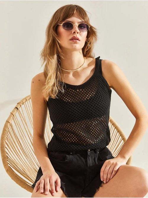 Tanktop met textuur en ronde hals lucci - Kiabi Tanktop met textuur en ronde hals lucci - Kiabi