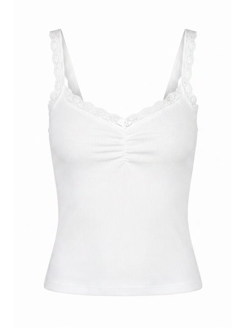 Tanktop met v-hals en kantdetails hiccup - Kiabi