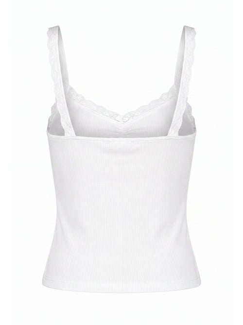 Tanktop met v-hals en kantdetails hiccup - Kiabi