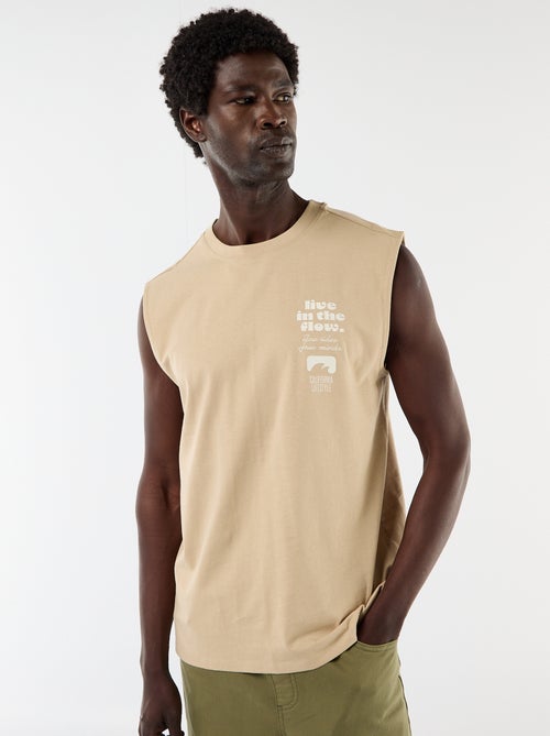 Tanktop met voor- en achterprint - Kiabi