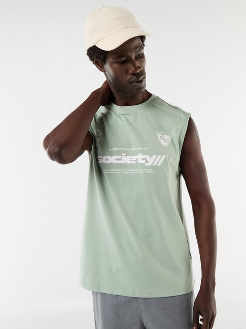 Tanktop met voor- en achterprint - Kiabi