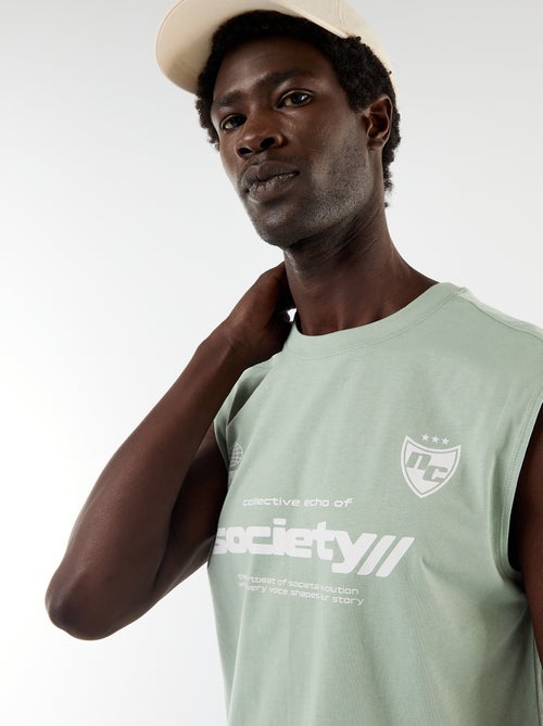 Tanktop met voor- en achterprint - Kiabi