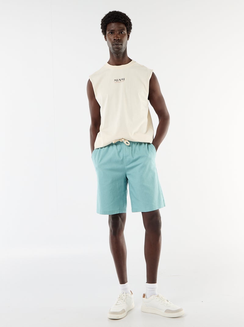 Tanktop met voor- en achterprint Wit - Kiabi