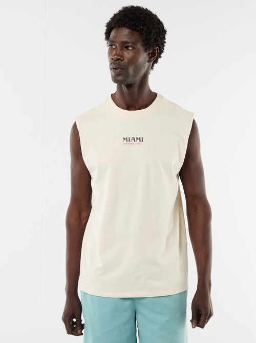 Tanktop met voor- en achterprint - Kiabi