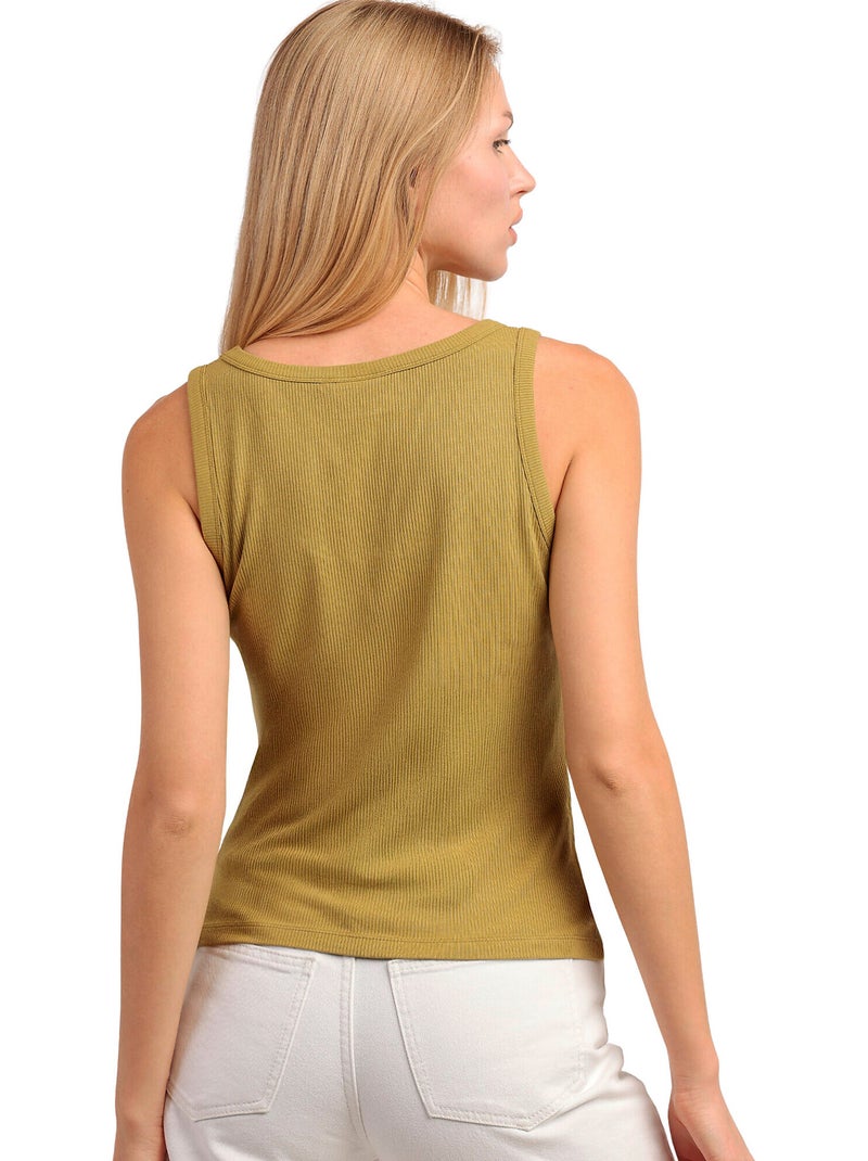 Tanktop metallic holes Kaki - Kiabi