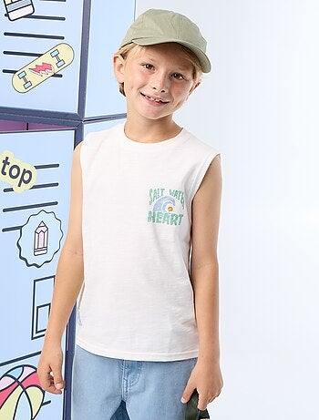 Tanktop van katoenjersey met print