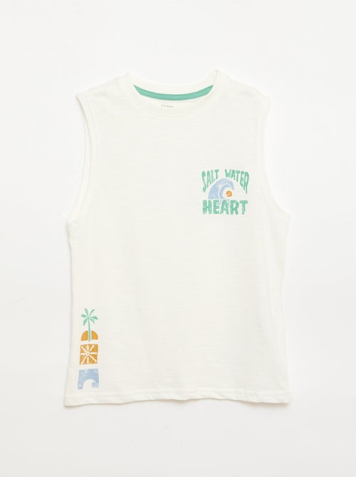 Tanktop van katoenjersey met print - Kiabi