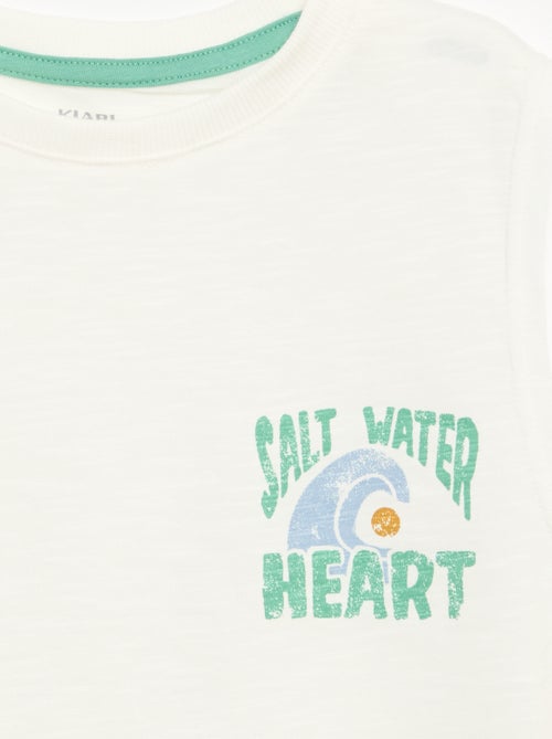 Tanktop van katoenjersey met print - Kiabi