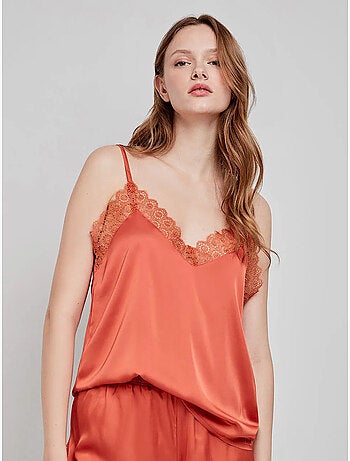 Tanktop van satijnstof