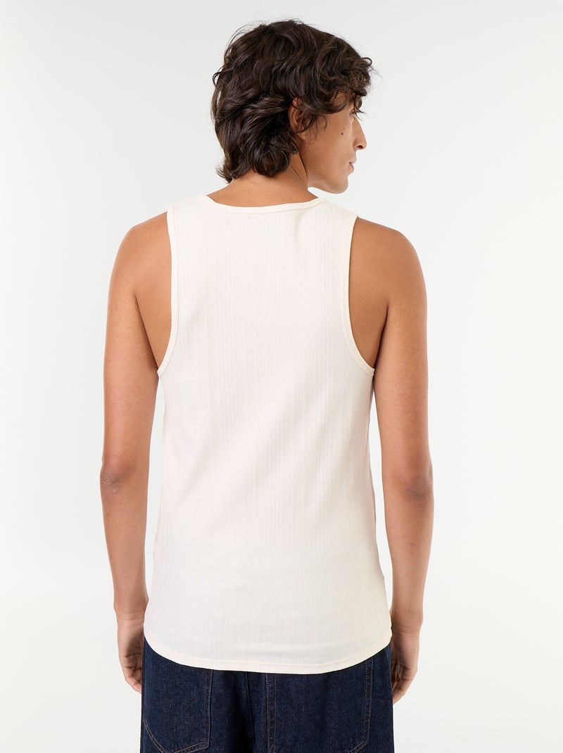 Tanktops van geribd jerseytricot Wit - Kiabi