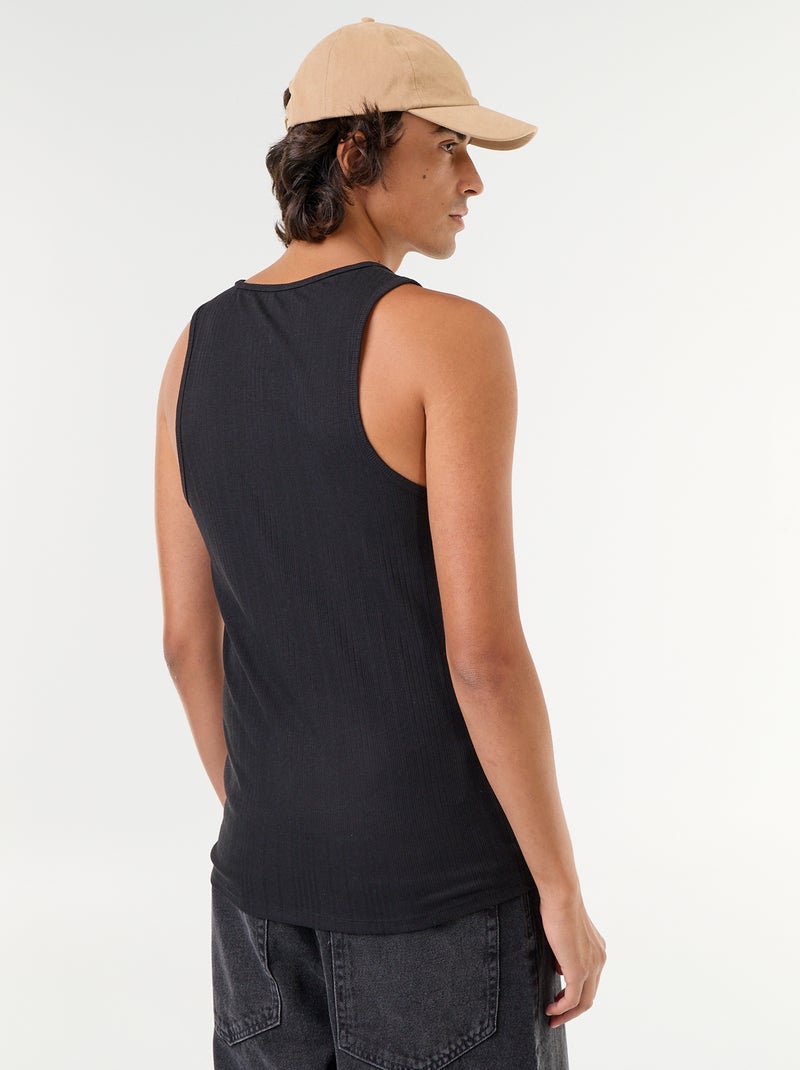 Tanktops van geribd jerseytricot Zwart - Kiabi