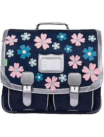 Tann’s Hortense cartable 41 cm en polyester recyclé, fleurs 2 poches