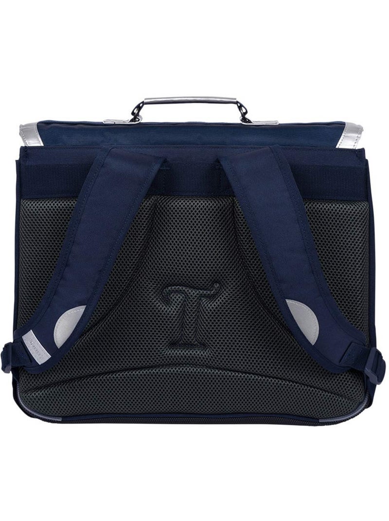 Tann’s Hortense cartable 41 cm en polyester recyclé, fleurs 2 poches Bleu marine - Kiabi