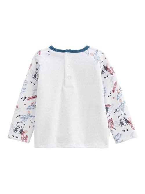 Tao tweedelige kinderpyjama van velours met oprolbare voetjes - Kiabi