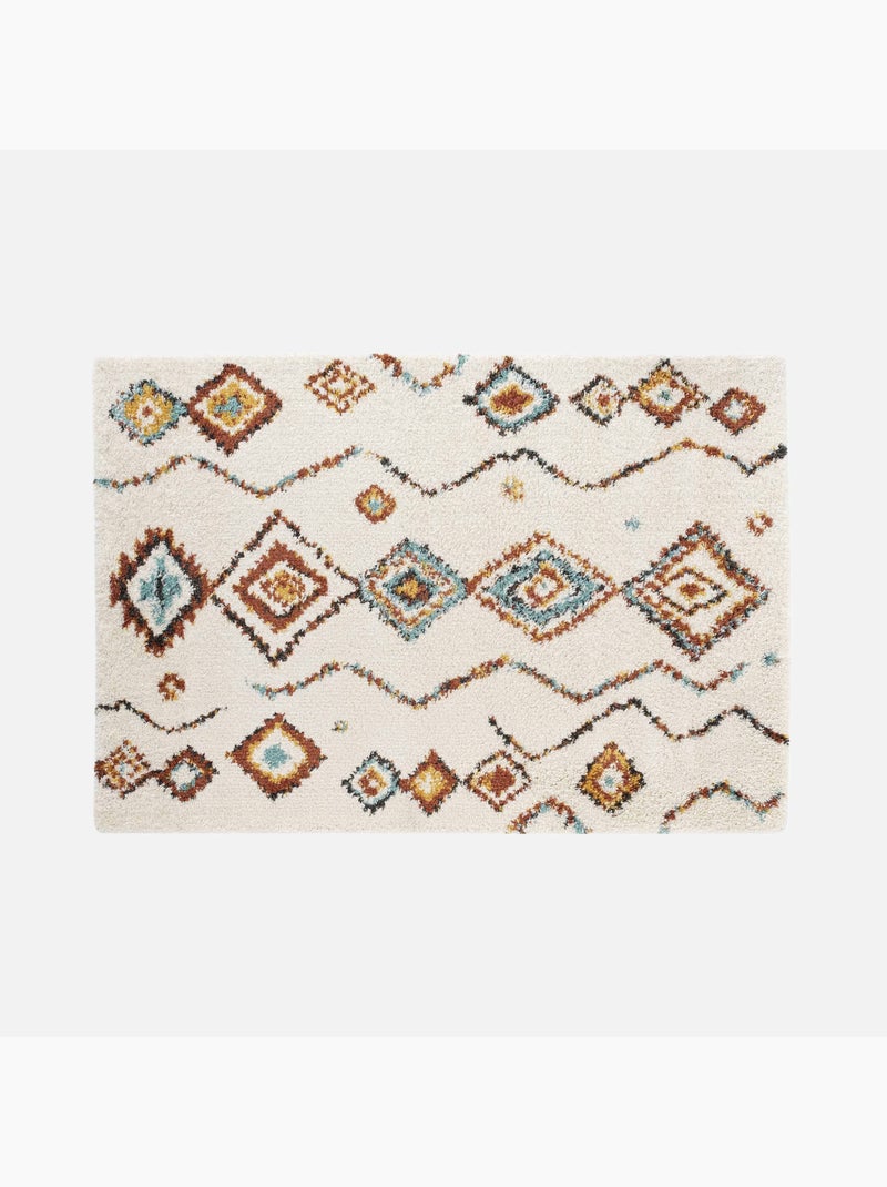 Tapis berbère à motifs géométriques Beige clair - Kiabi