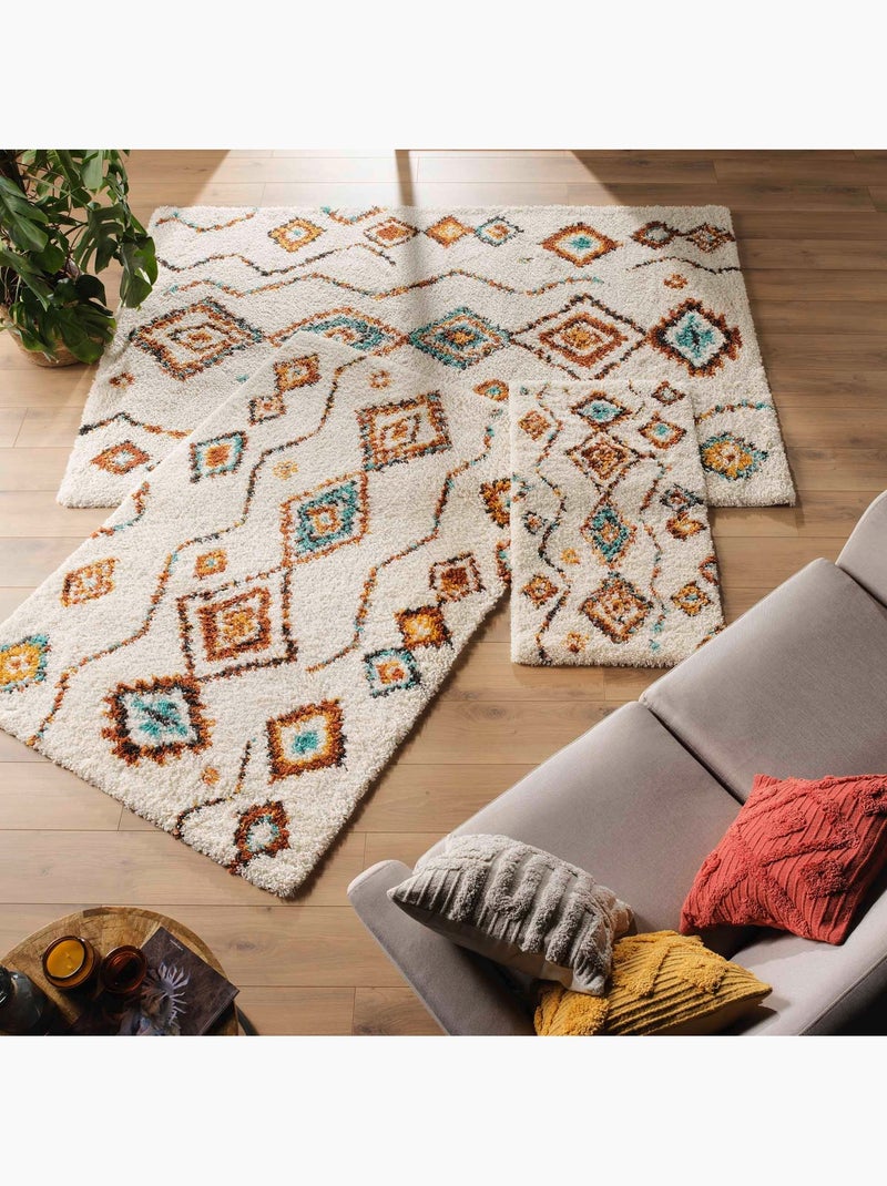 Tapis berbère à motifs géométriques Beige clair - Kiabi