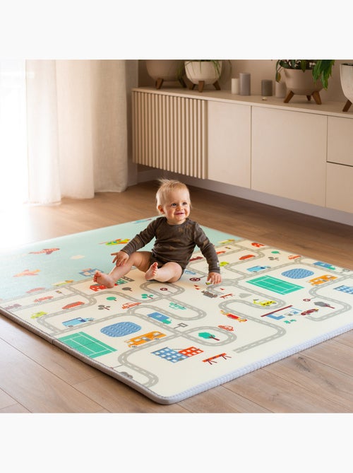 Tapis d eveil mousse xpe 180x150cm epais 2cm pliable double face zigzag - Kiabi Tapis d eveil mousse xpe 180x150cm epais 2cm pliable double face zigzag - Kiabi