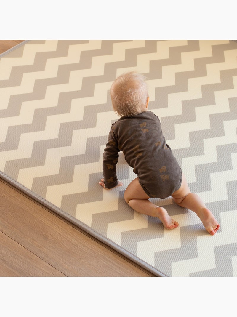 Tapis d eveil mousse xpe 180x150cm epais 2cm pliable foret zigzag moby-system N/A - Kiabi