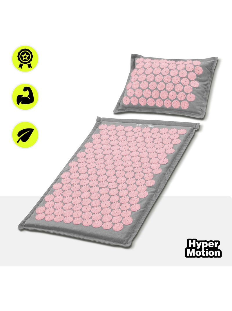 Tapis d'Acupression en Lin et Coton Éco Fibres de Coco et Sarrasin 7182 Points 68x42 Rose - Kiabi