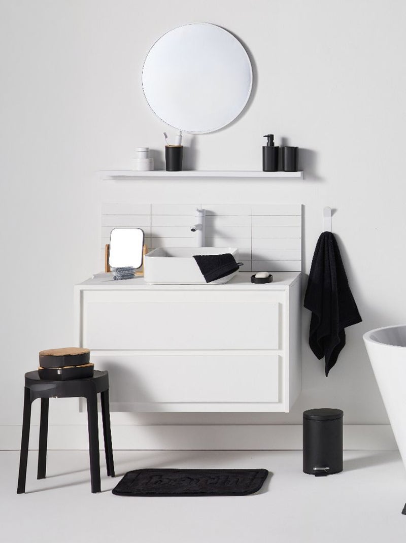 Tapis de bain ultra moelleux 40 x 60 cm noir - Kiabi