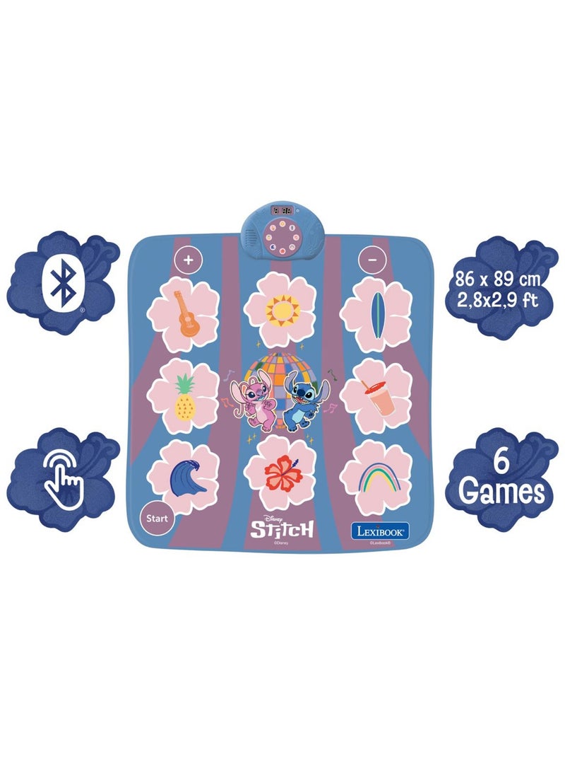 Tapis de danse stitch électronique, bluetooth et lumineux avec 6 modes de jeu Bleu - Kiabi