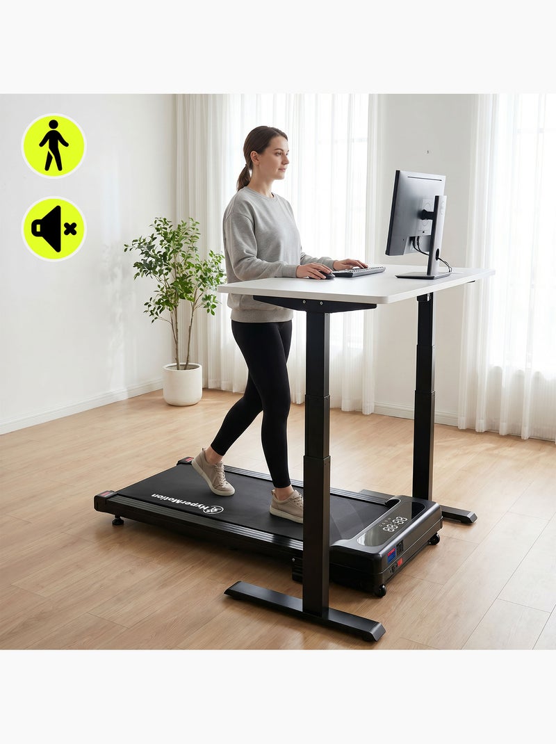 Tapis de Marche Motorisé Domicile ou Bureau Acier et ABS Ultra-Plat 6 km/h Dim 107x48 cm Noir - Kiabi