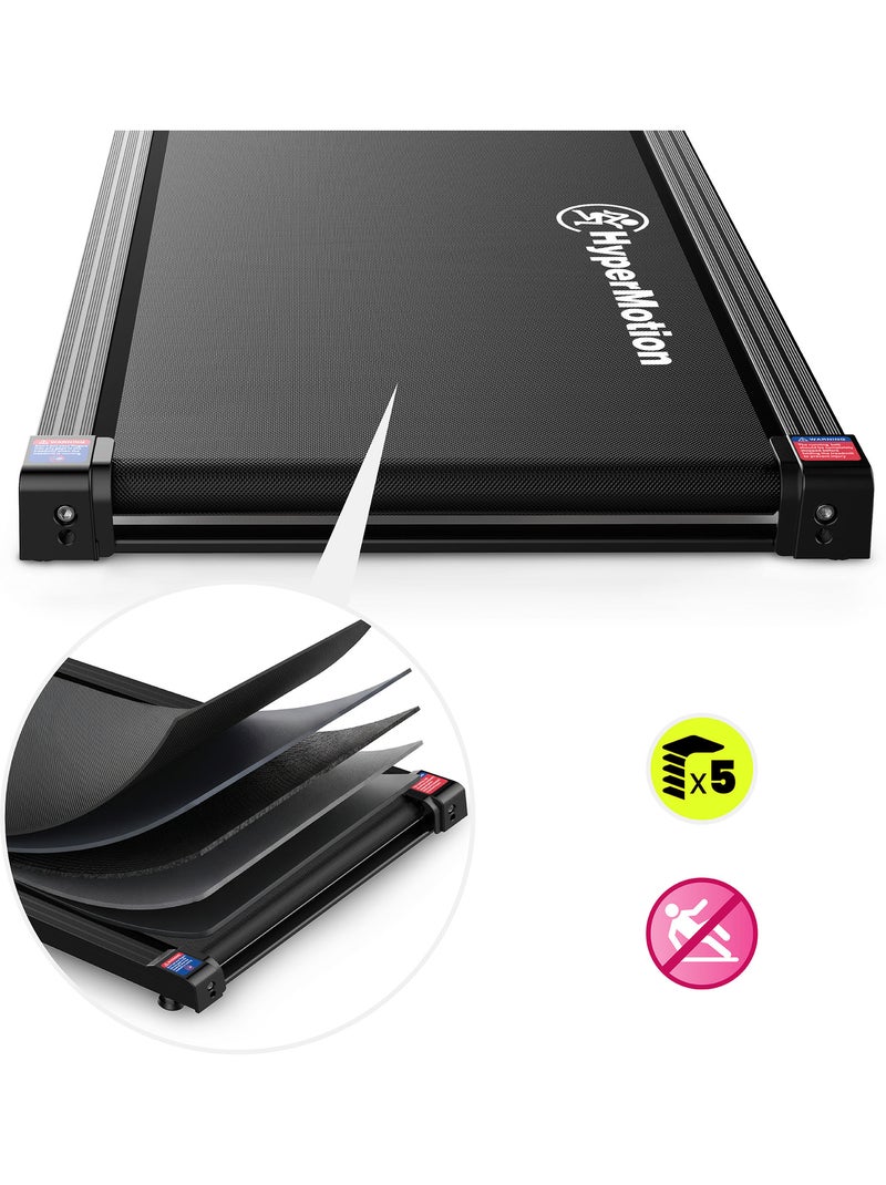 Tapis de Marche Motorisé Domicile ou Bureau Acier et ABS Ultra-Plat 6 km/h Dim 107x48 cm Noir - Kiabi