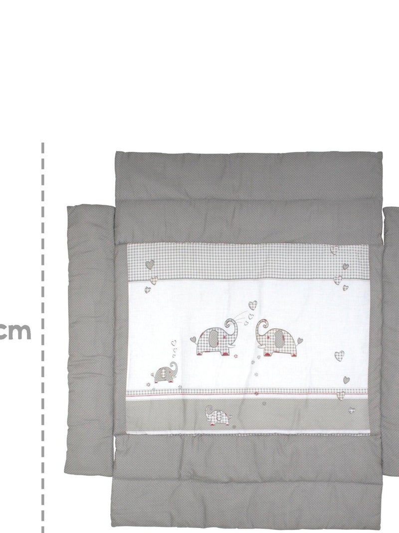 Tapis de parc avec bords 96 x 96 cm imprimé éléphant 'Jumbotwins' ROBA Gris Bordeaux Blanc - Kiabi