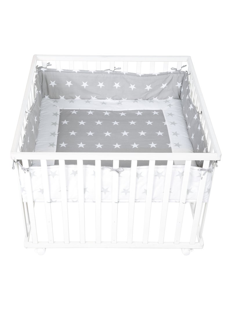 Tapis de parc universel avec bords imprimé étoile 'Little Stars' ROBA Blanc Gris - Kiabi