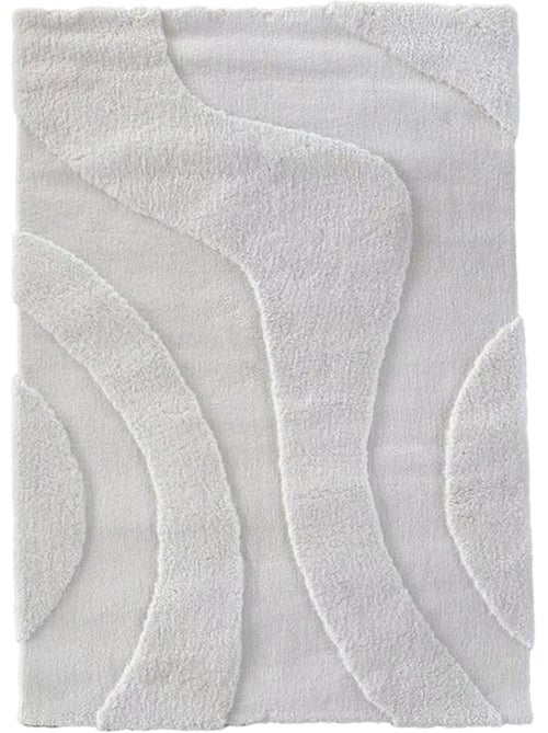 Tapis de salon motif ondulation en relief,  - effet texturé - Kiabi