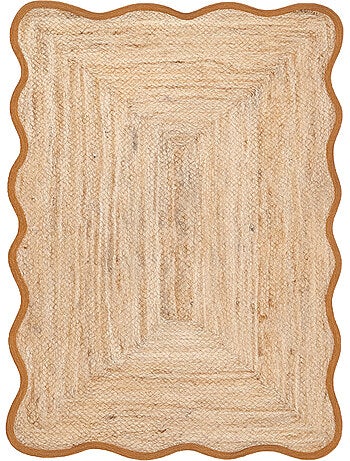 Tapis de salon tressé avec finition ondulée