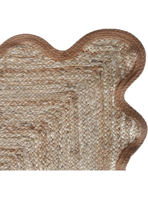 Tapis de salon tressé avec finition ondulée - Kiabi Tapis de salon tressé avec finition ondulée - Kiabi