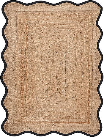 Tapis de salon tressé avec finition ondulée