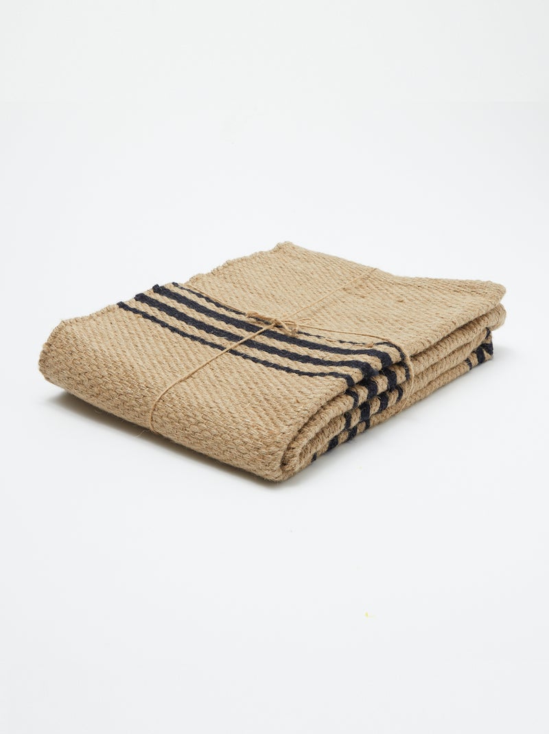 Tapis de sol en jute imprimé BEIGE - Kiabi